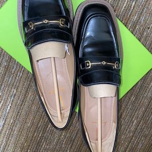 Sam Edelman Laurs Lug Sole Black Loafer Gold Bar